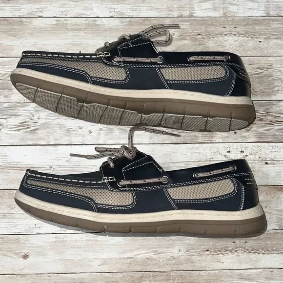 Croft & Barrow Connor Navy Boat Shoes Core Technology EUC Leather - Picture 11 of 14